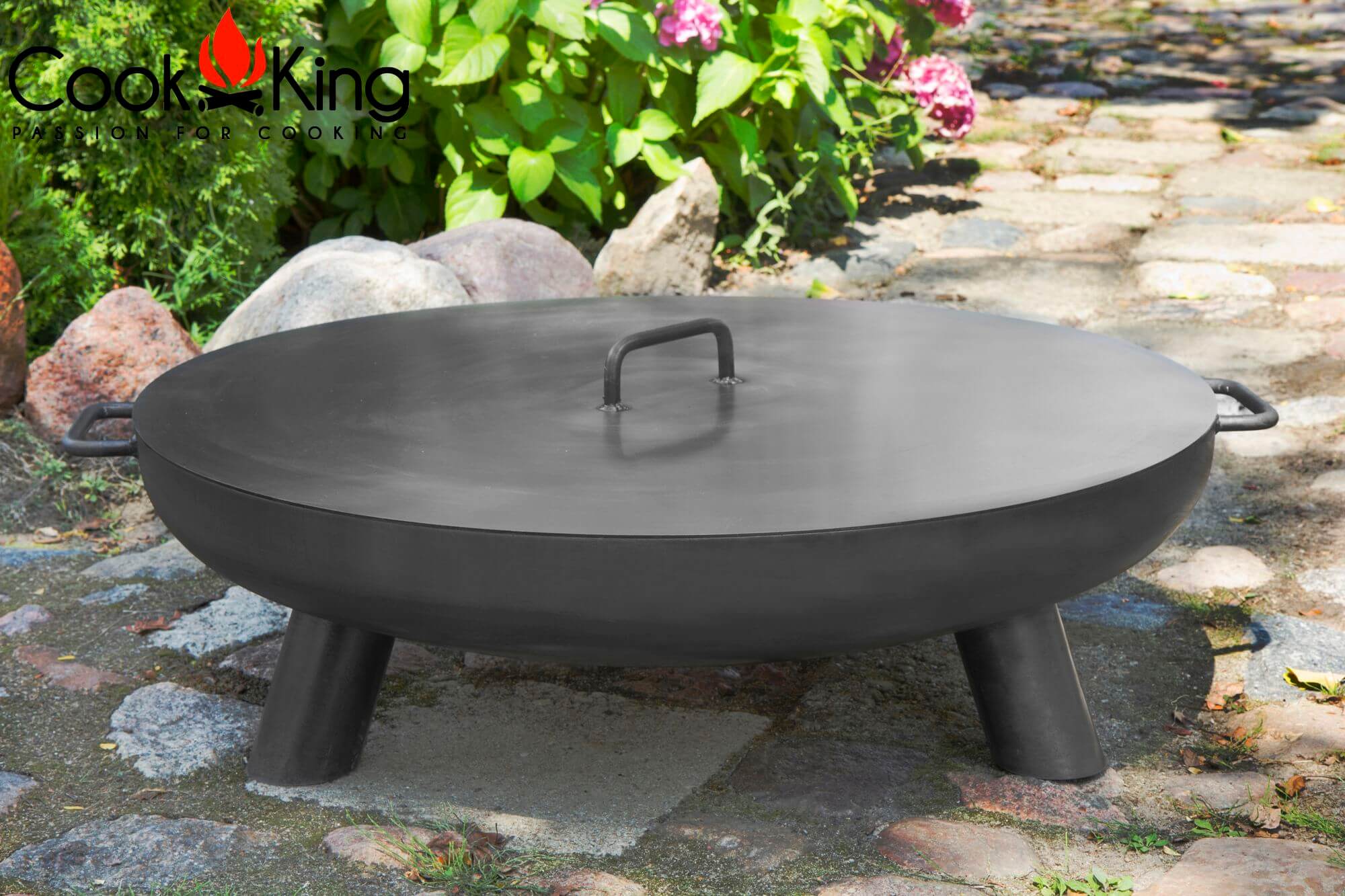 80cm Fire Pit Lid Hand Finished Quality Steel Lid