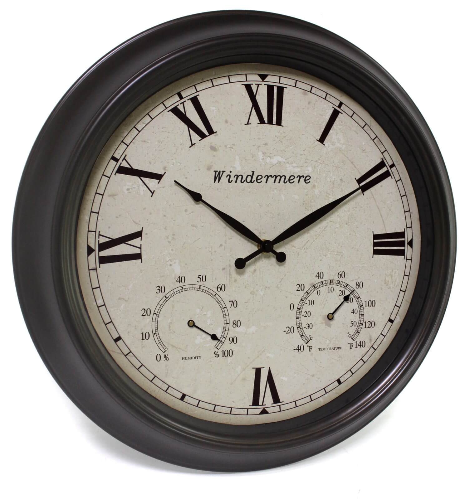 Jonart Design Windermere 46cm Wall Clock With barometer and thermometer Garden 