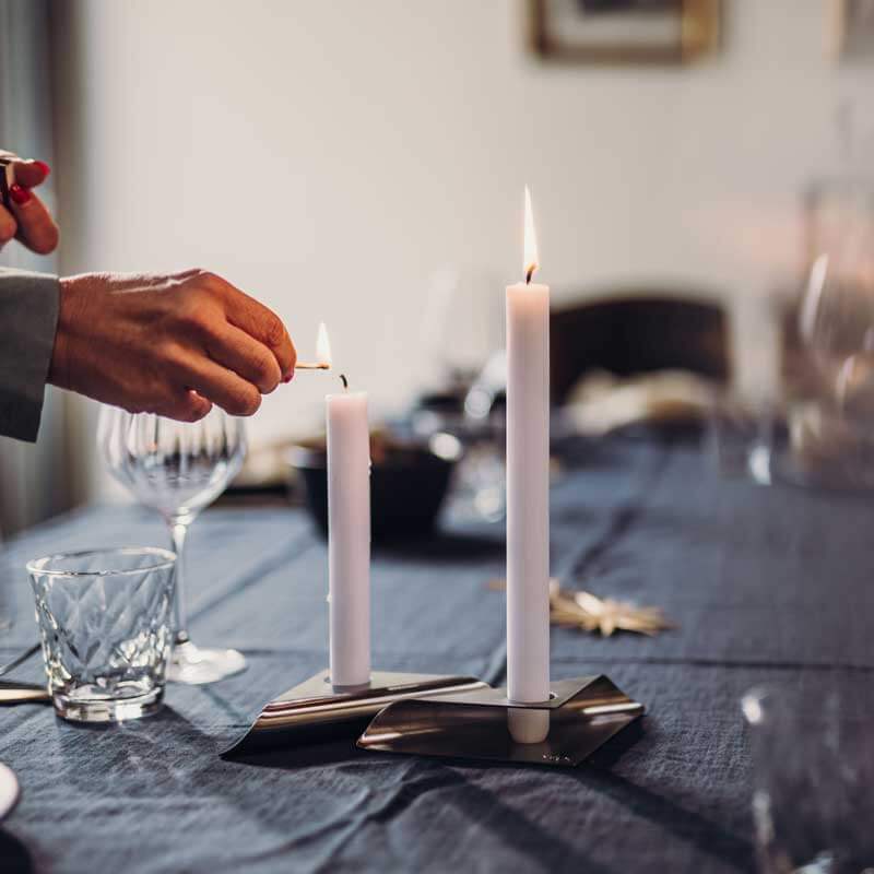 hofats square candle silver